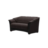Stressless Oslo 2-Seater Sofa with Wood in Paloma Chocolate, Black, side view