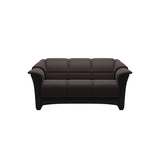 Stressless Oslo 2-Seater Sofa with Wood in Paloma Chocolate, Black, front view
