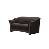 Stressless Oslo 2-Seater Sofa with Wood in Paloma Chocolate, Walnut, side view