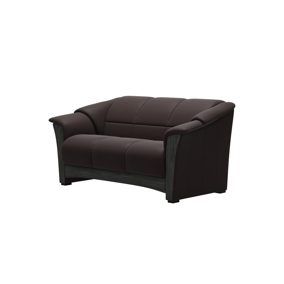 Stressless Oslo 2-Seater Sofa with Wood in Paloma Chocolate, Grey, side view