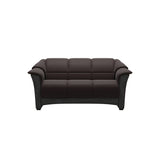 Stressless Oslo 2-Seater Sofa with Wood in Paloma Chocolate, Grey, front view