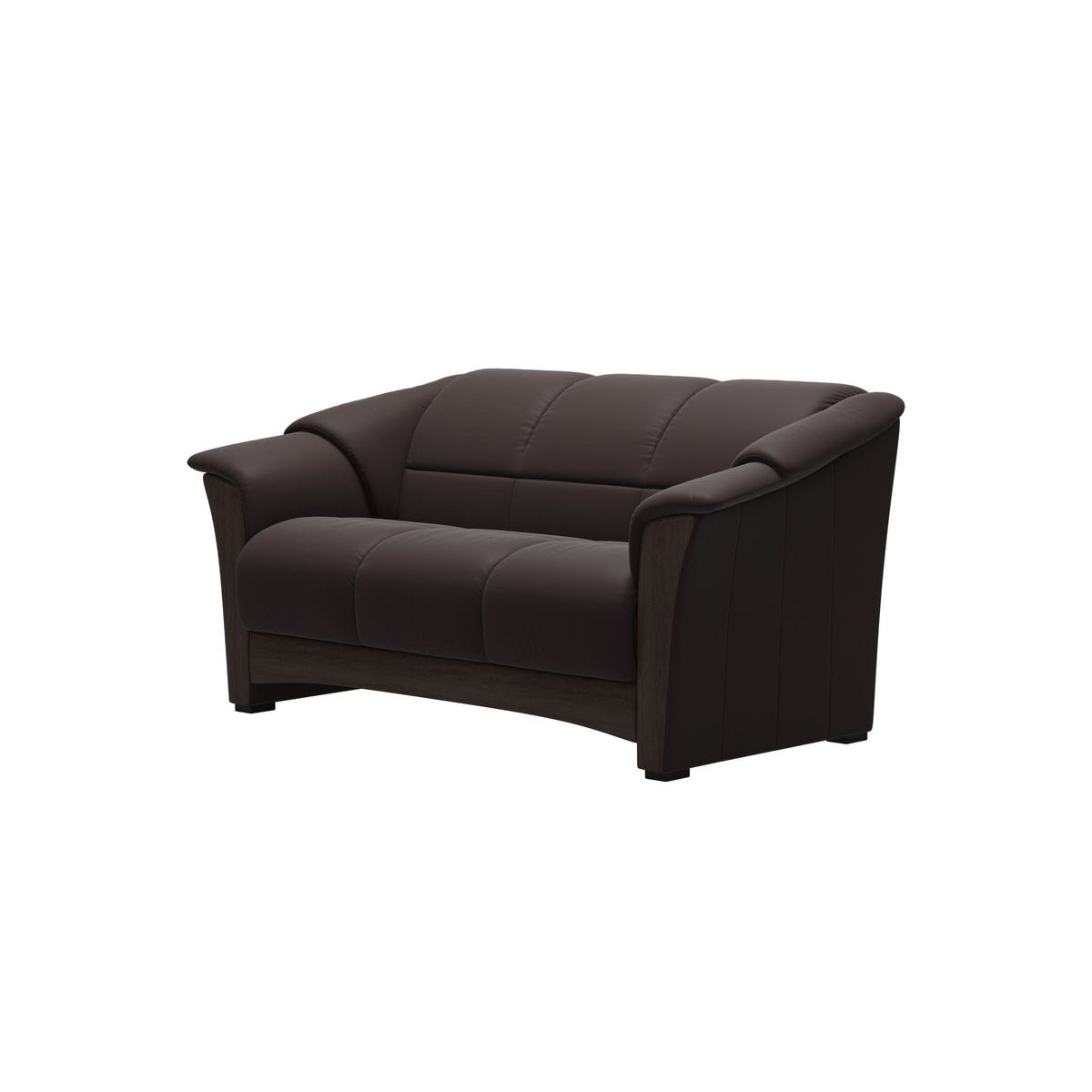 Stressless Oslo 2-Seater Sofa with Wood in Paloma Chocolate, Wenge, side view