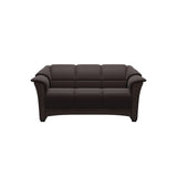 Stressless Oslo 2-Seater Sofa with Wood in Paloma Chocolate, Wenge, front view