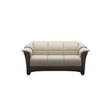 Stressless Oslo 2-Seater Sofa with Wood in Paloma Fog, Brown, front view