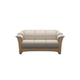 Stressless Oslo 2-Seater Sofa with Wood in Paloma Fog, Oak, front view