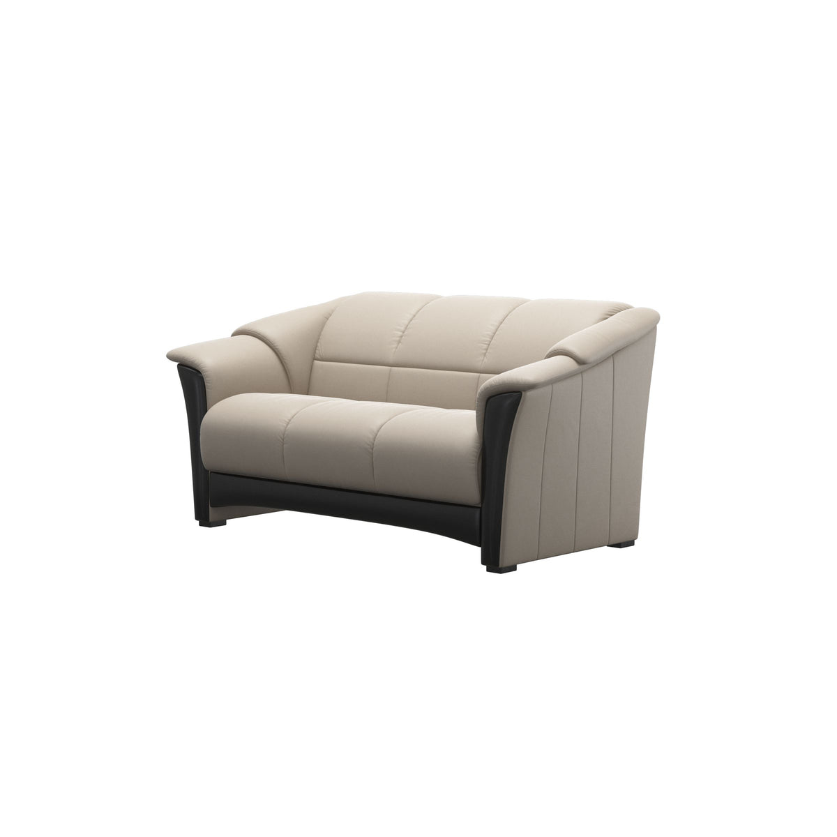 Stressless Oslo 2-Seater Sofa with Wood in Paloma Fog, Black, side view