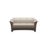 Stressless Oslo 2-Seater Sofa with Wood in Paloma Fog, Walnut, front view
