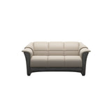 Stressless Oslo 2-Seater Sofa with Wood in Paloma Fog, Grey, front view