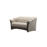 Stressless Oslo 2-Seater Sofa with Wood in Paloma Fog, Wenge, side view