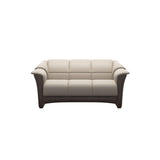 Stressless Oslo 2-Seater Sofa with Wood in Paloma Fog, Wenge, front view
