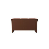 Stressless Oslo 2-Seater Sofa with Wood in Paloma New Cognac, Teak, rear three-quarter view