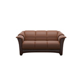 Stressless Oslo 2-Seater Sofa with Wood in Paloma New Cognac, Brown, front view