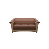 Stressless Oslo 2-Seater Sofa with Wood in Paloma New Cognac, Oak, front view