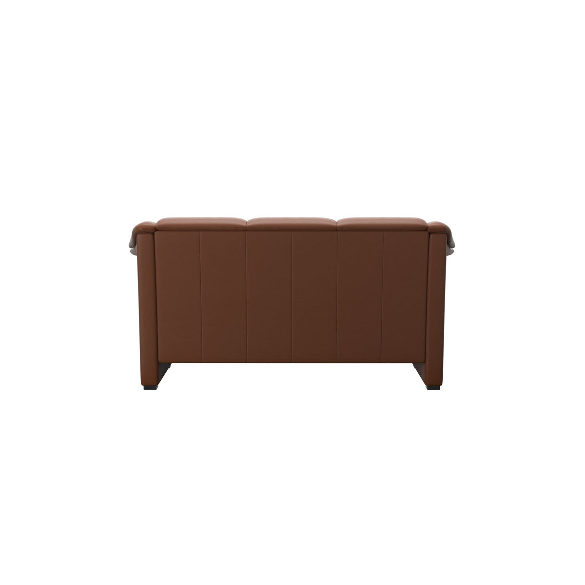 Stressless Oslo 2-Seater Sofa with Wood in Paloma New Cognac, Black, rear three-quarter view