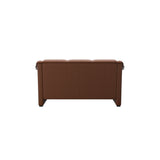 Stressless Oslo 2-Seater Sofa with Wood in Paloma New Cognac, Walnut, rear three-quarter view