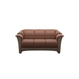 Stressless Oslo 2-Seater Sofa with Wood in Paloma New Cognac, Walnut, front view