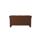 Stressless Oslo 2-Seater Sofa with Wood in Paloma New Cognac, Grey, rear three-quarter view
