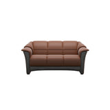 Stressless Oslo 2-Seater Sofa with Wood in Paloma New Cognac, Grey, front view