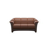 Stressless Oslo 2-Seater Sofa with Wood in Paloma New Cognac, Wenge, front view