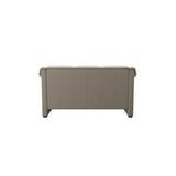 Stressless Oslo 2-Seater Sofa with Wood in Paloma Mushroom, Brown, rear three-quarter view