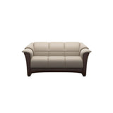 Stressless Oslo 2-Seater Sofa with Wood in Paloma Mushroom, Brown, front view