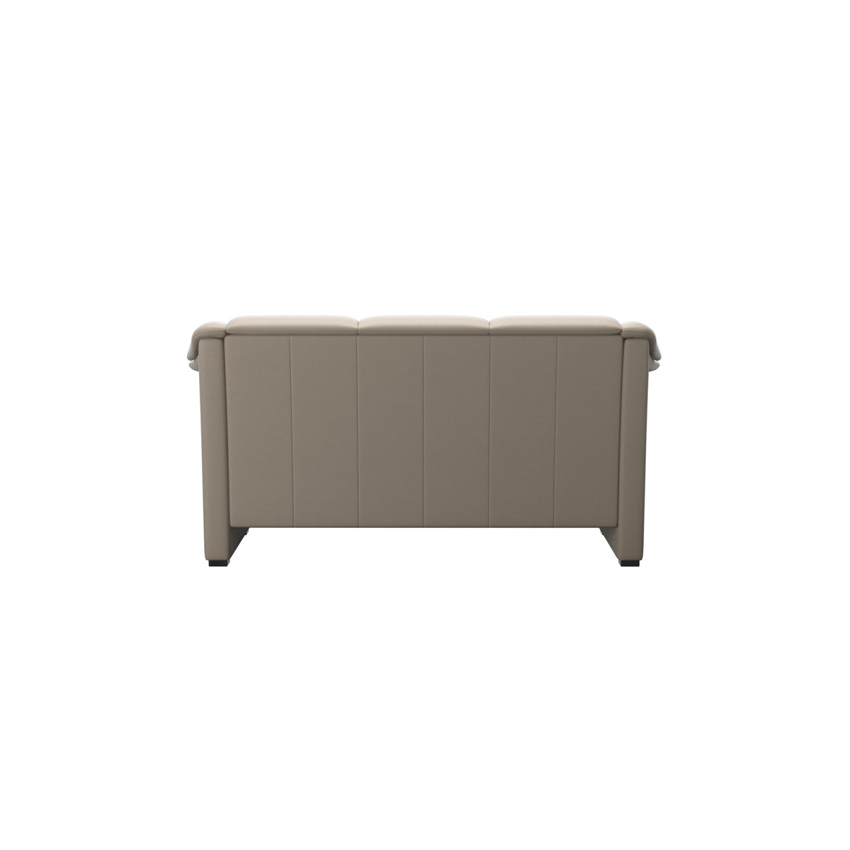 Stressless Oslo 2-Seater Sofa with Wood in Paloma Mushroom, Walnut, rear three-quarter view