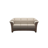 Stressless Oslo 2-Seater Sofa with Wood in Paloma Mushroom, Walnut, front view