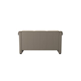 Stressless Oslo 2-Seater Sofa with Wood in Paloma Mushroom, Grey, rear three-quarter view