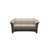 Stressless Oslo 2-Seater Sofa with Wood in Paloma Mushroom, Grey, front view