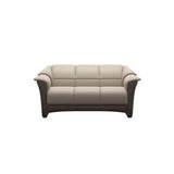 Stressless Oslo 2-Seater Sofa with Wood in Paloma Mushroom, Wenge, front view