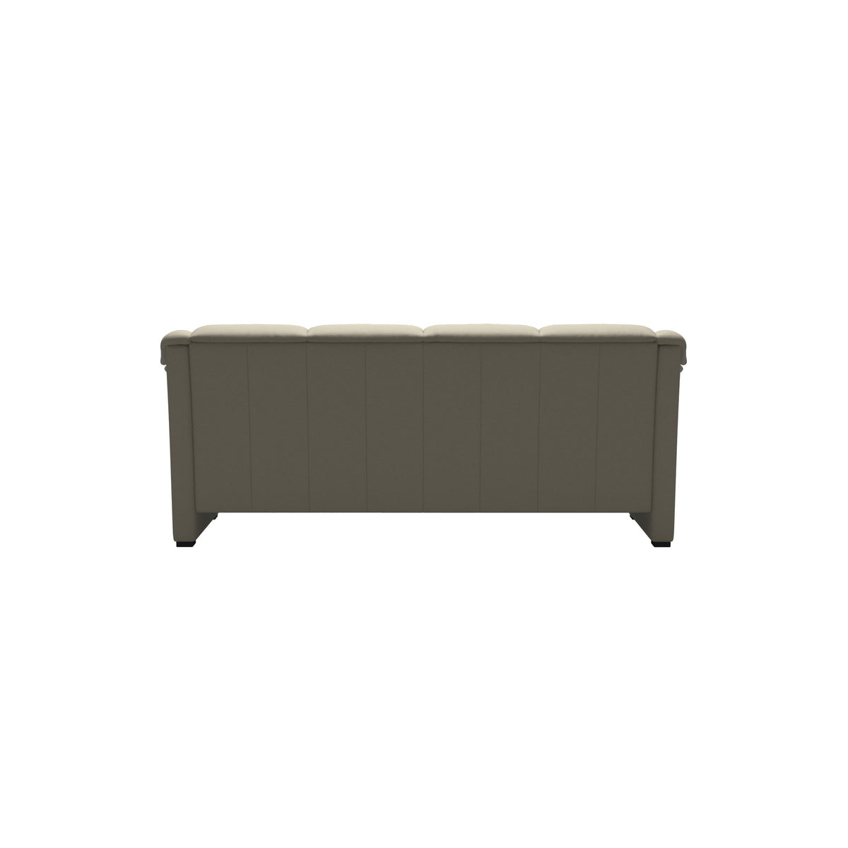 Stressless Oslo 3-Seater Sofa with Wood in Paloma Light Grey, Black, rear three-quarter view