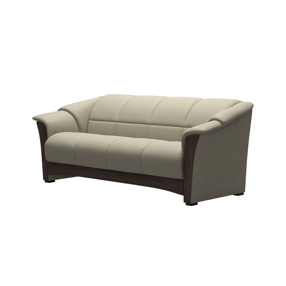 Stressless Oslo 3-Seater Sofa with Wood in Paloma Light Grey, Wenge, side view