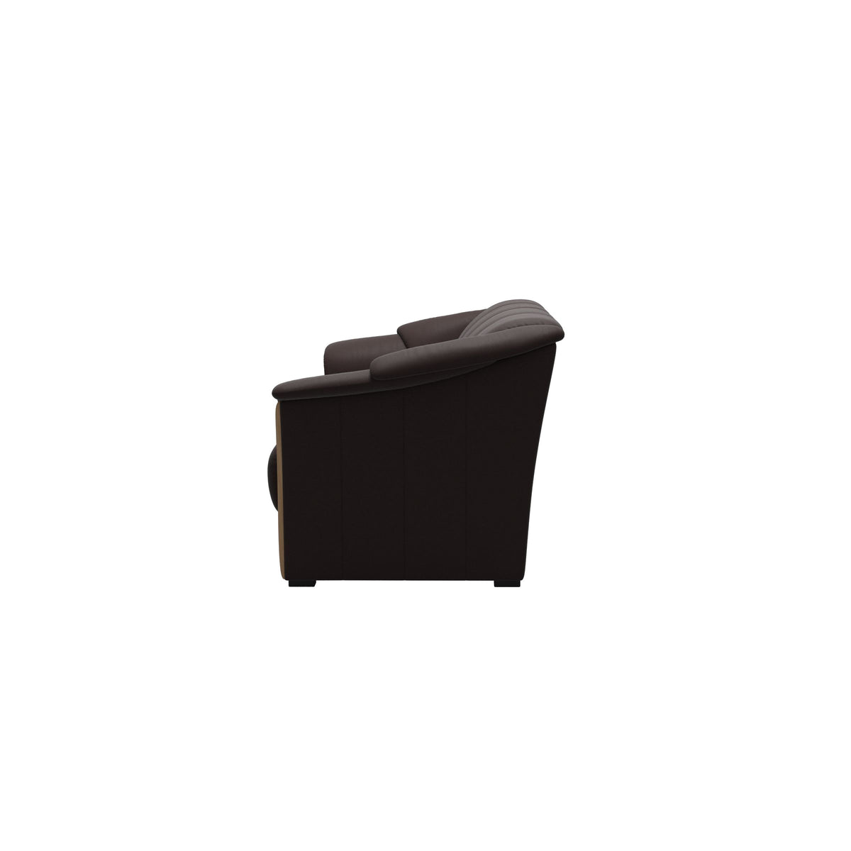 Stressless Oslo 3-Seater Sofa with Wood in Paloma Chocolate, Oak, back view
