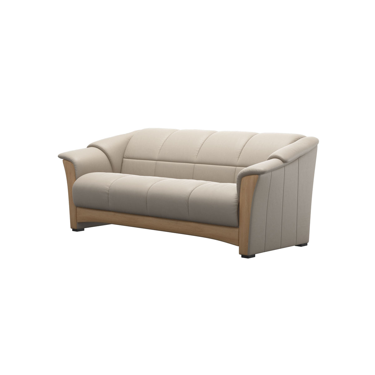 Stressless Oslo 3-Seater Sofa with Wood in Paloma Fog, Oak, side view