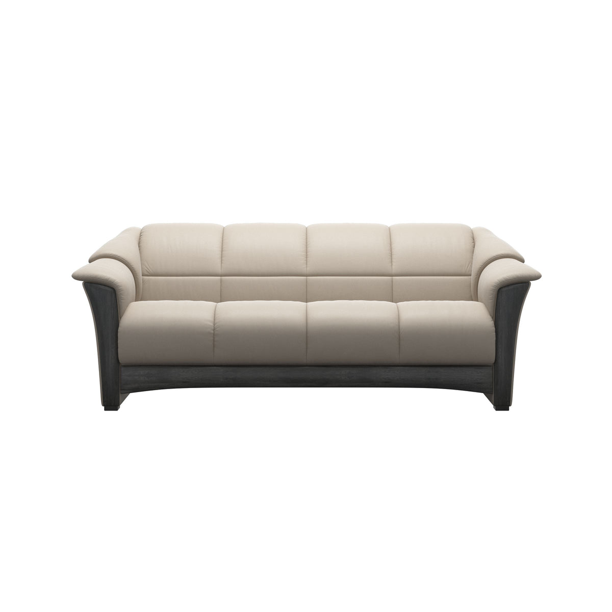 Stressless Oslo 3-Seater Sofa with Wood in Paloma Fog, Grey, front view