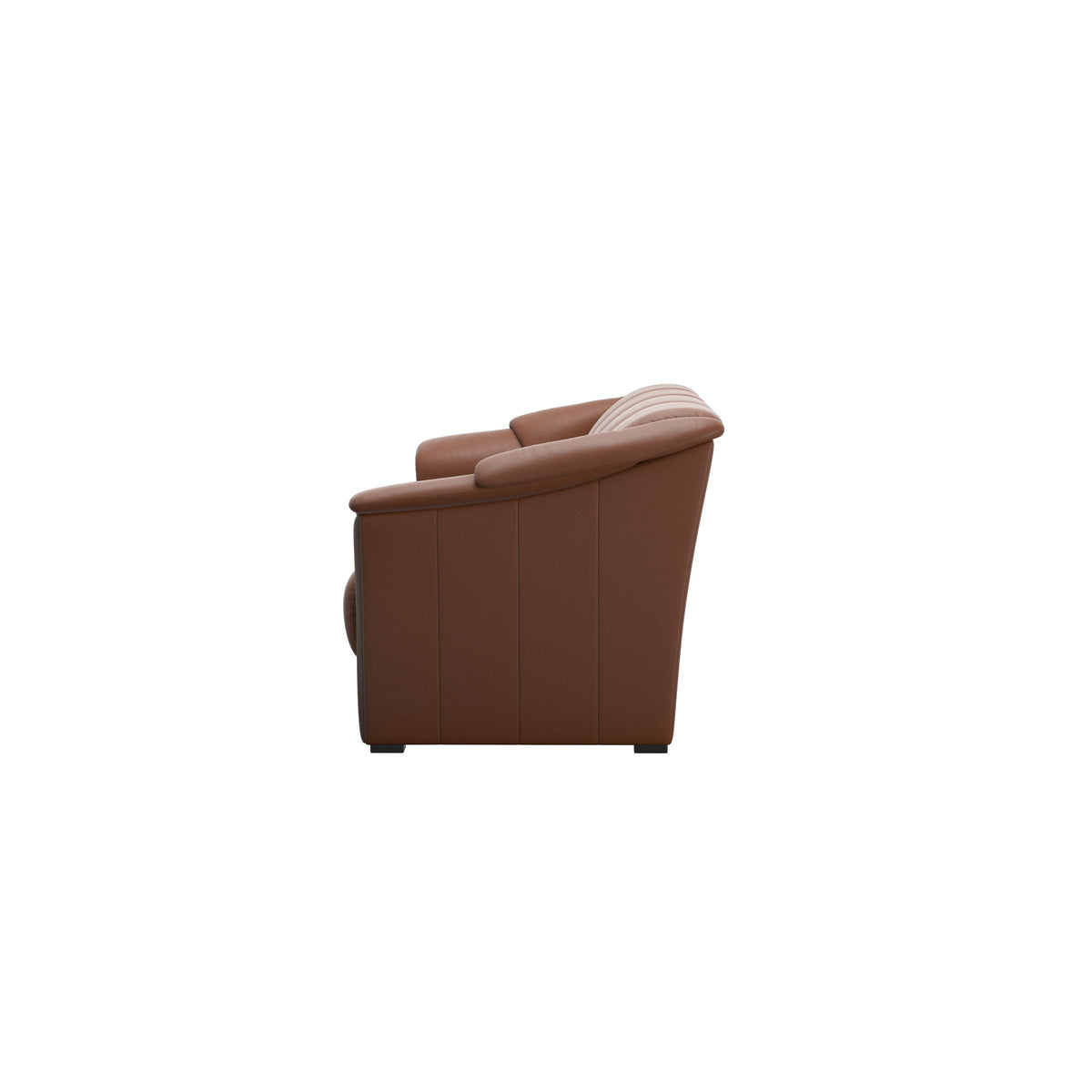 Stressless Oslo 3-Seater Sofa with Wood in Paloma New Cognac, Wenge, back view