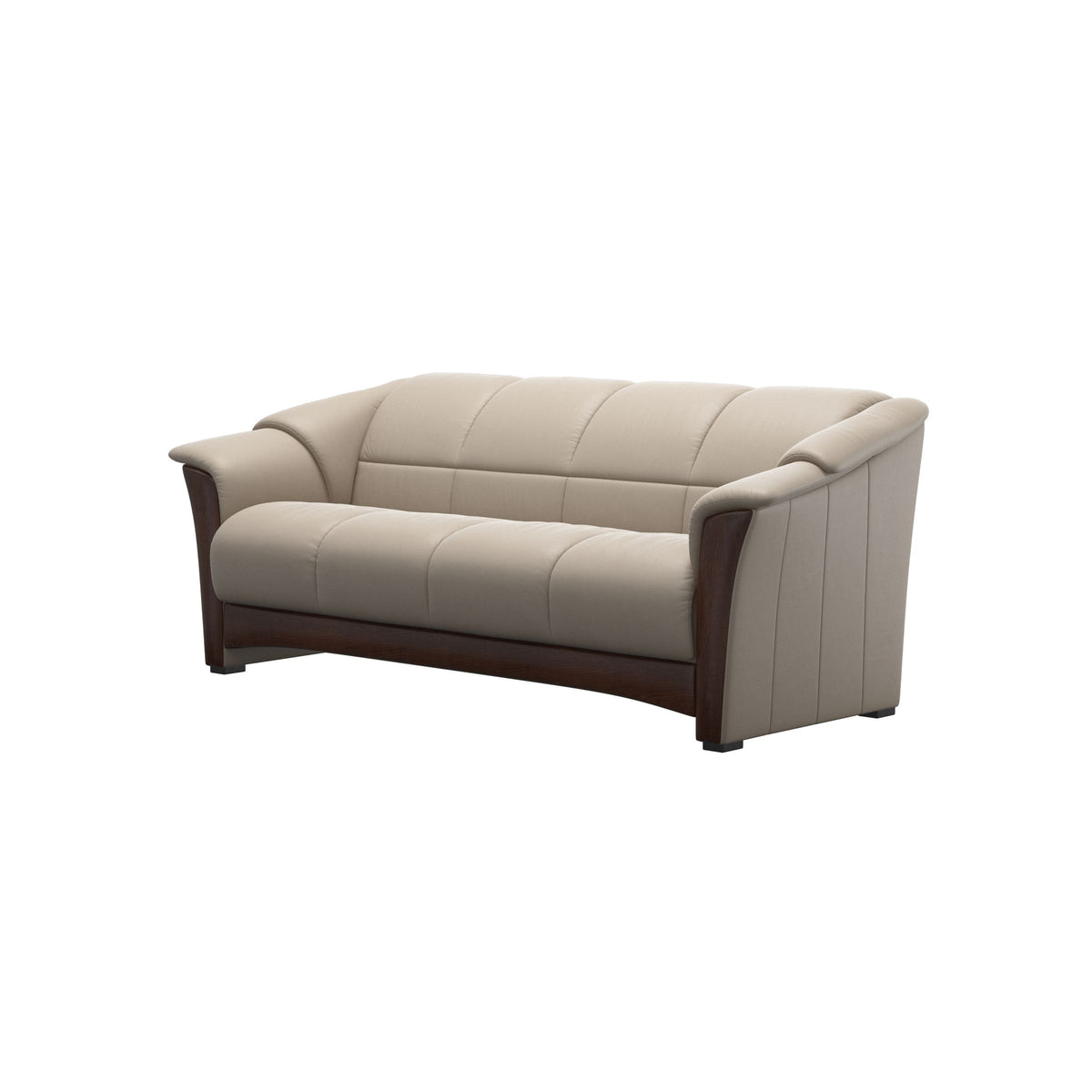 Stressless Oslo 3-Seater Sofa with Wood in Paloma Mushroom, Brown, side view