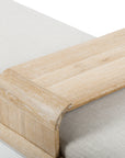 Savoy Parchment Fabric with Vintage White Wash Oak | Fawkes Bench | Valley Ridge Furniture