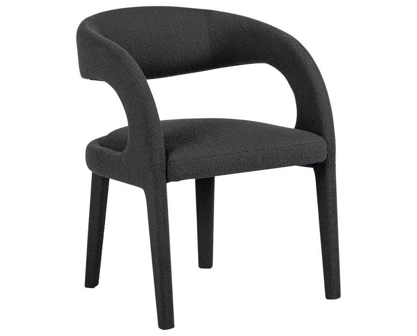 Fiqa Boucle Charcoal Fabric | Hawkins Dining Chair | Valley Ridge Furniture