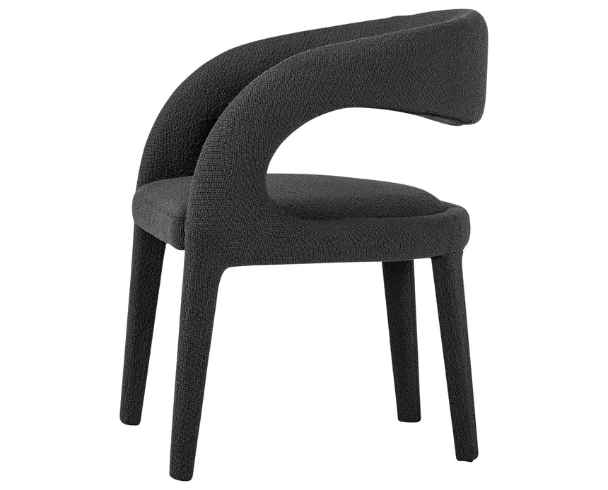 Fiqa Boucle Charcoal Fabric | Hawkins Dining Chair | Valley Ridge Furniture