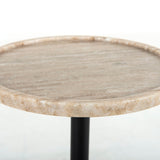 Antique White Marble with Dark Kettle Black Iron | Viola Accent Table | Valley Ridge Furniture