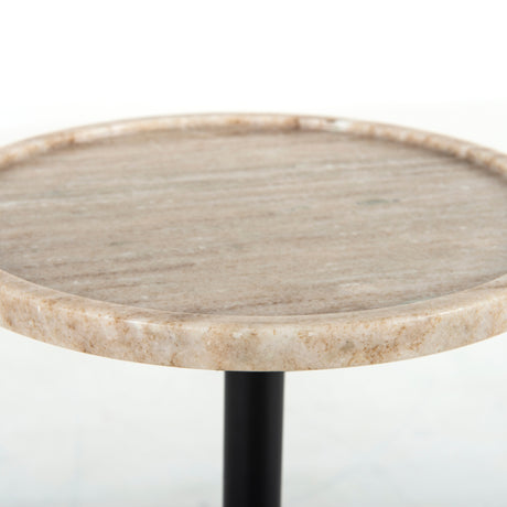 Antique White Marble with Dark Kettle Black Iron | Viola Accent Table | Valley Ridge Furniture