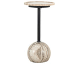 Antique White Marble with Dark Kettle Black Iron | Viola Accent Table | Valley Ridge Furniture