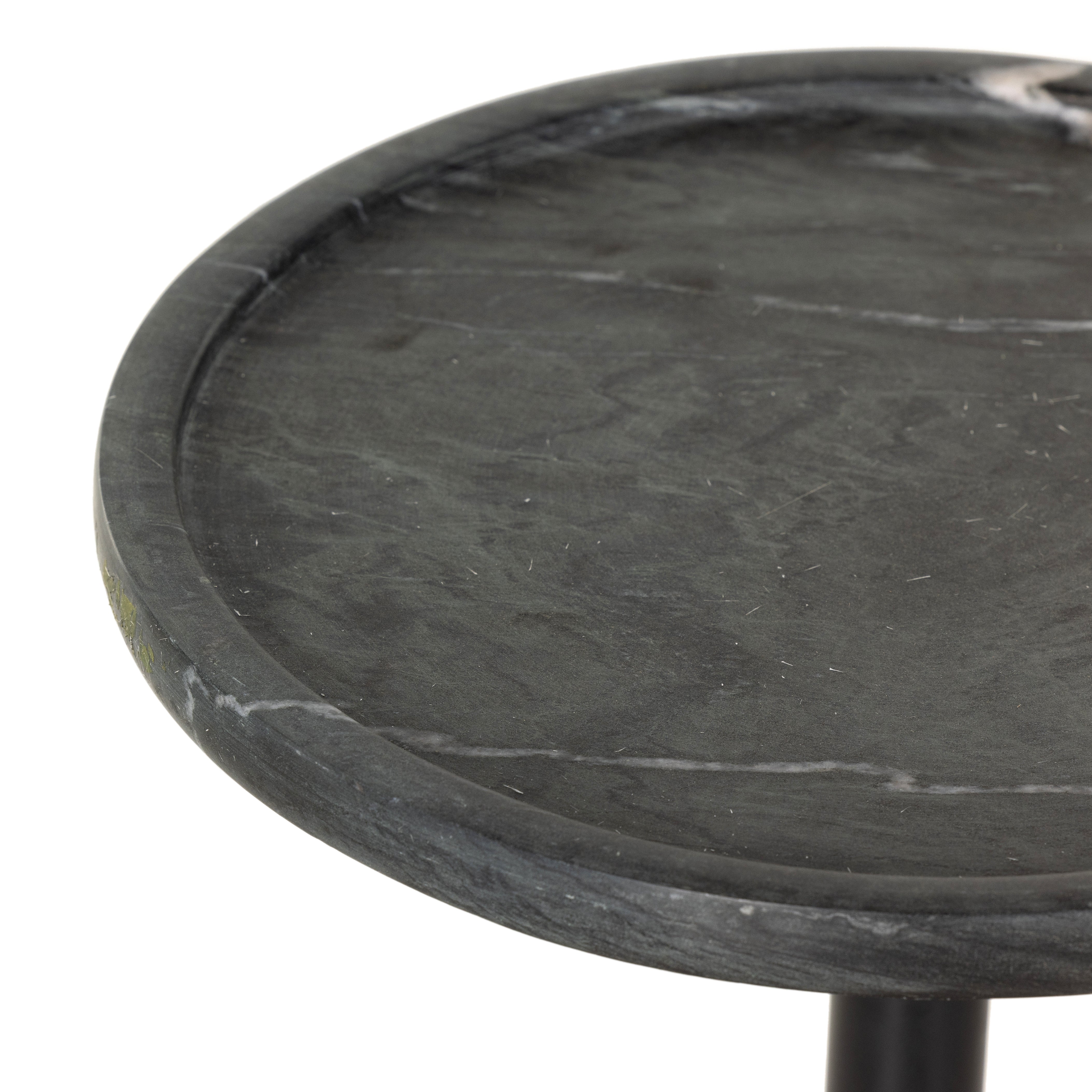 Black Marble with Dark Kettle Black Iron | Viola Accent Table | Valley Ridge Furniture