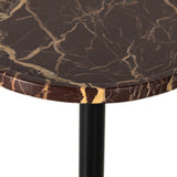 Merlot Marble with Dark Kettle Black Iron | Viola Accent Table | Valley Ridge Furniture