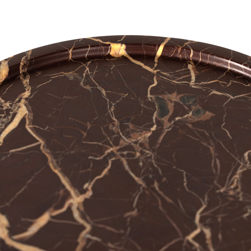Merlot Marble with Dark Kettle Black Iron | Viola Accent Table | Valley Ridge Furniture