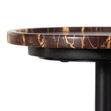 Merlot Marble with Dark Kettle Black Iron | Viola Accent Table | Valley Ridge Furniture