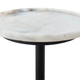 Polished White Marble with Dark Kettle Black Iron | Viola Accent Table | Valley Ridge Furniture