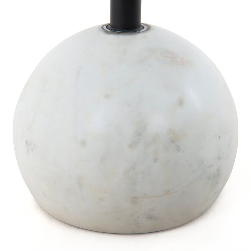 Polished White Marble with Dark Kettle Black Iron | Viola Accent Table | Valley Ridge Furniture