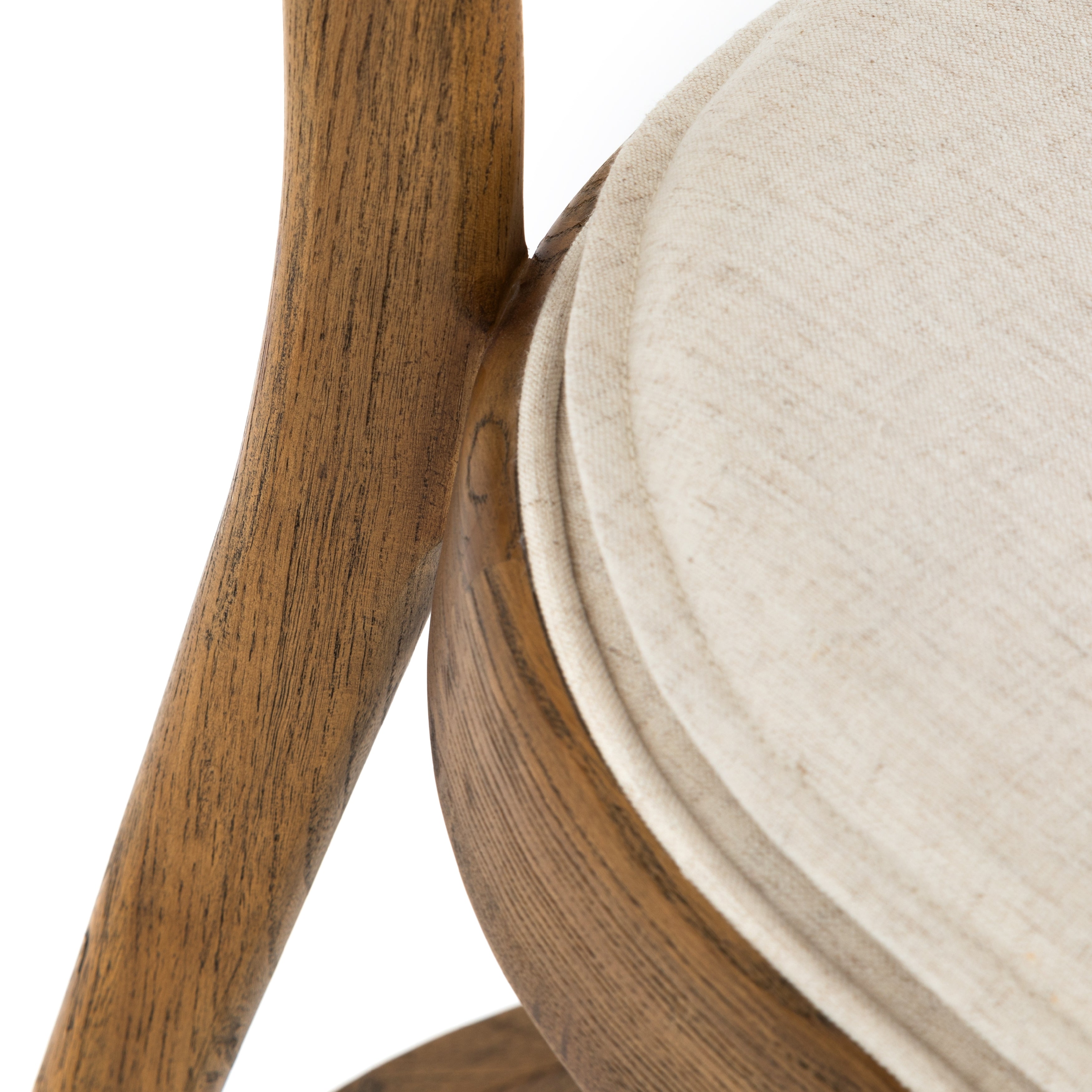 Savile Flax Fabric and Toasted Nettlewood with Natural Cane and Brass Kickplate (Counter Height) | Britt Bar/Counter Stool | Valley Ridge Furniture